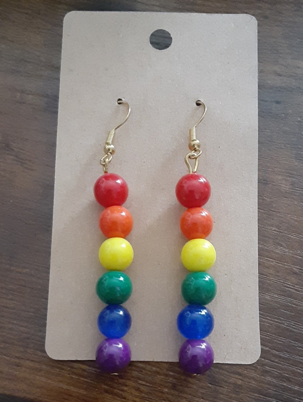 Rainbow Bead Drop Earrings